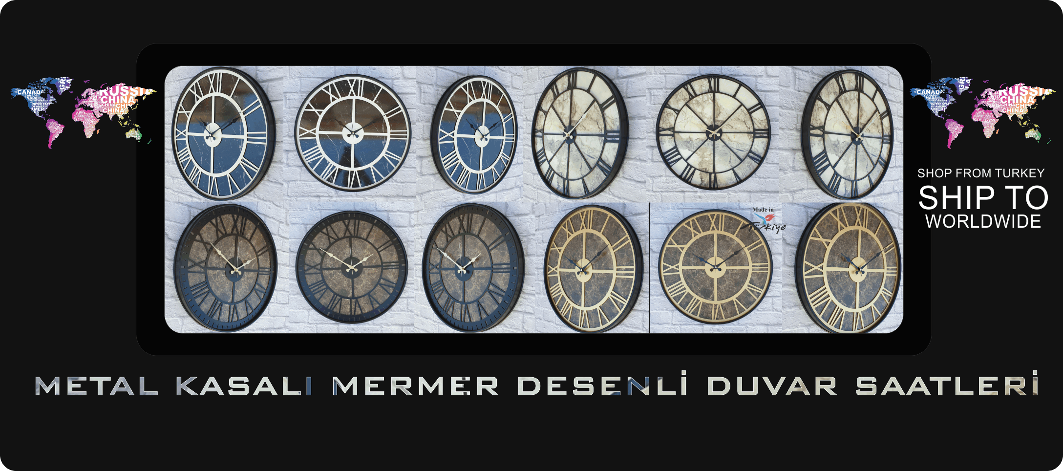 MERMER DESENLİ DUVAR SAATLERİ