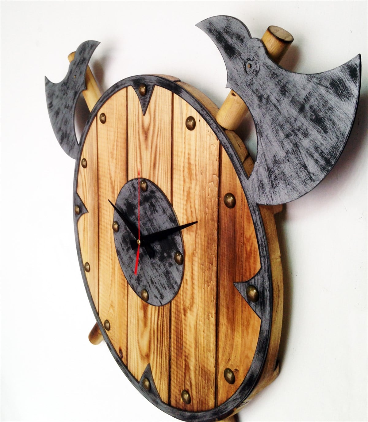  Markakanvas Viking-balta  Ahşap Duvar Saati