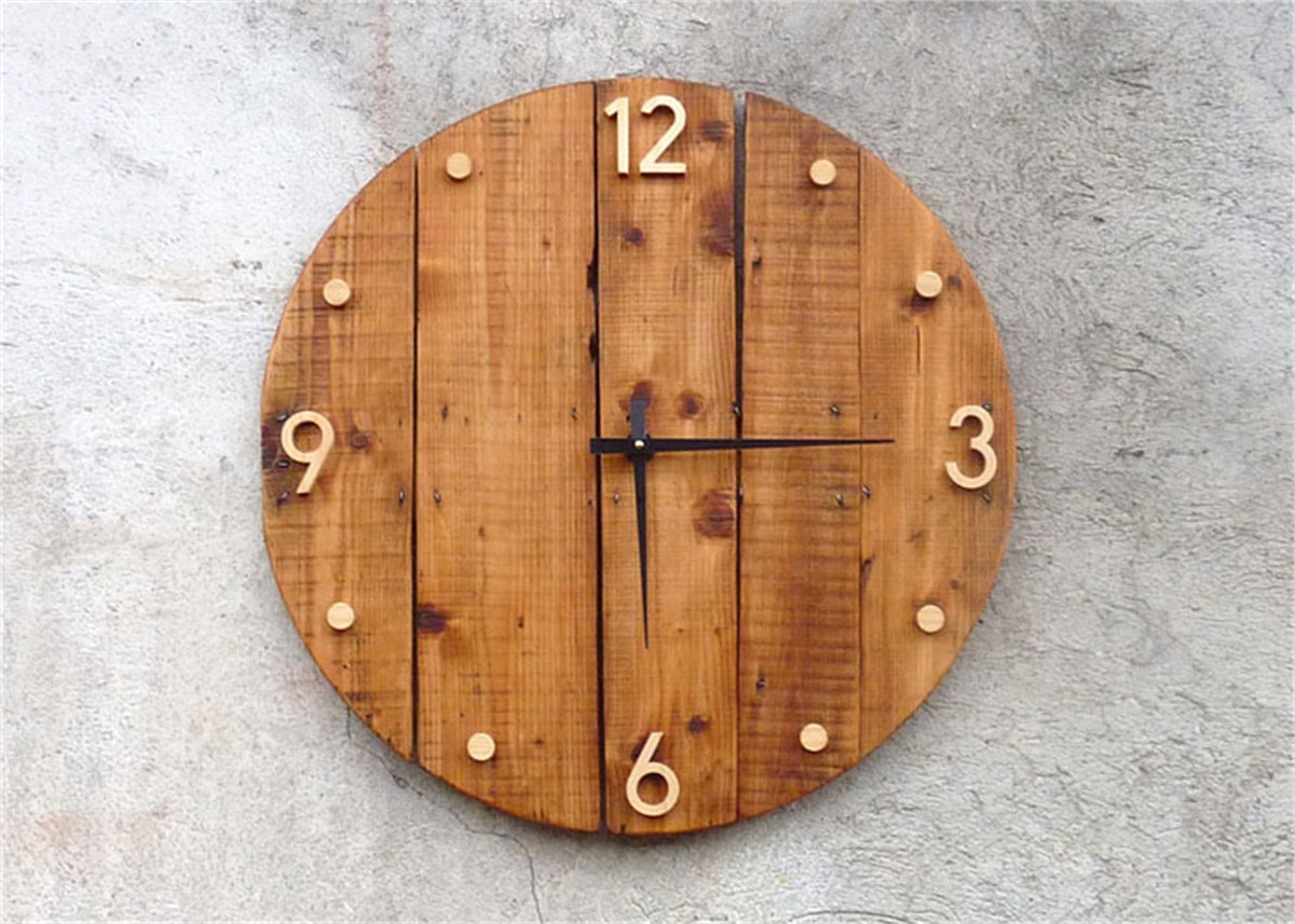 Ahşap Retro Duvar Saati 