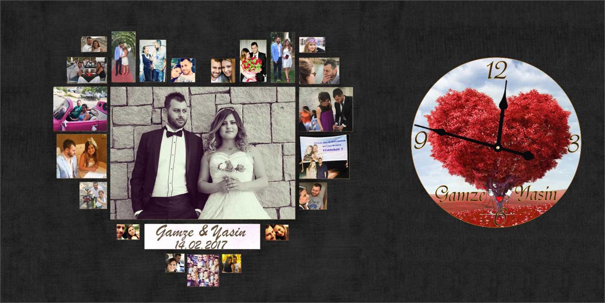 Kişiye ,İsme özel Sevgililer Günü Duvar Saati