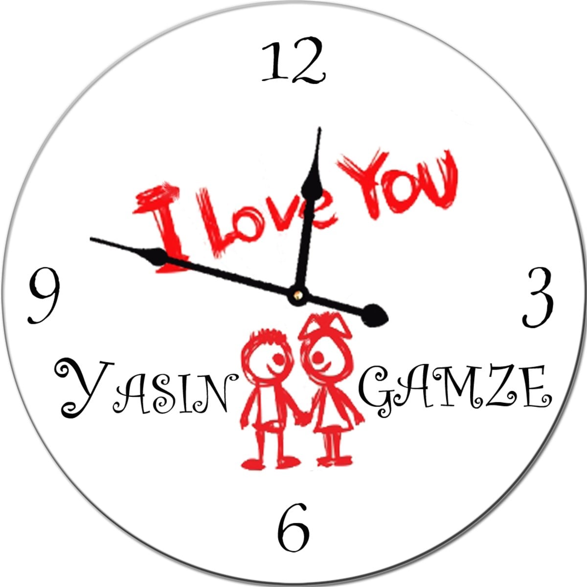 Kişiye ,İsme özel Sevgililer Günü Duvar Saati 