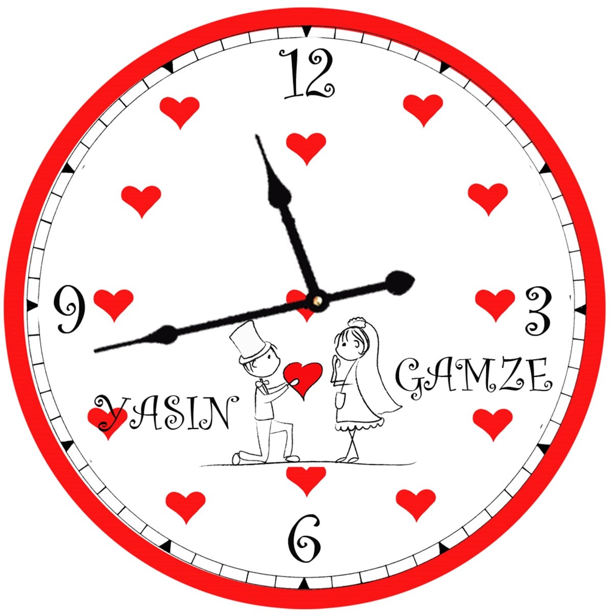 Kişiye ,İsme özel Sevgililer Günü Duvar Saati