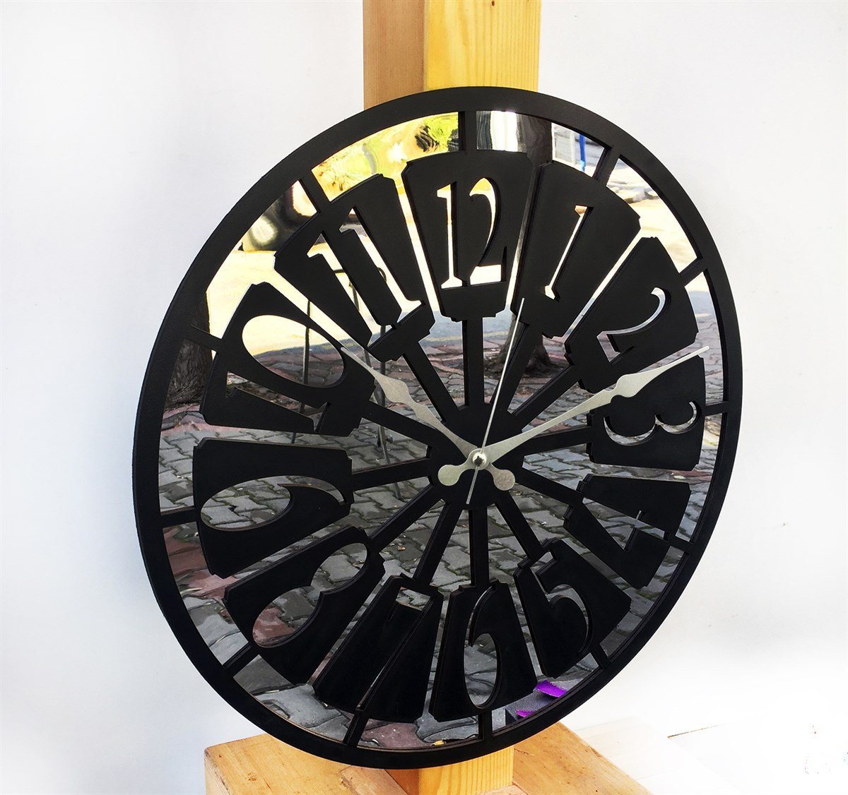 Markakanvas Aynalı Yuvarlak Duvar Saati 