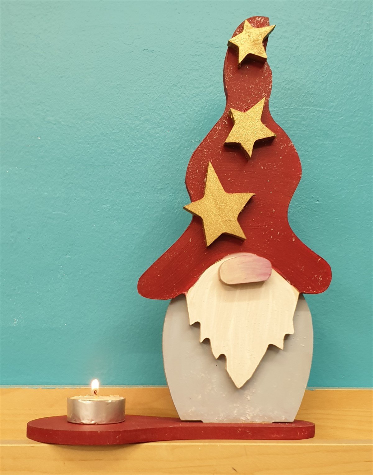 Markakanvas Dekoratif Yeniyıl,Yılbaşı Noel Baba süsü ,Mumluk