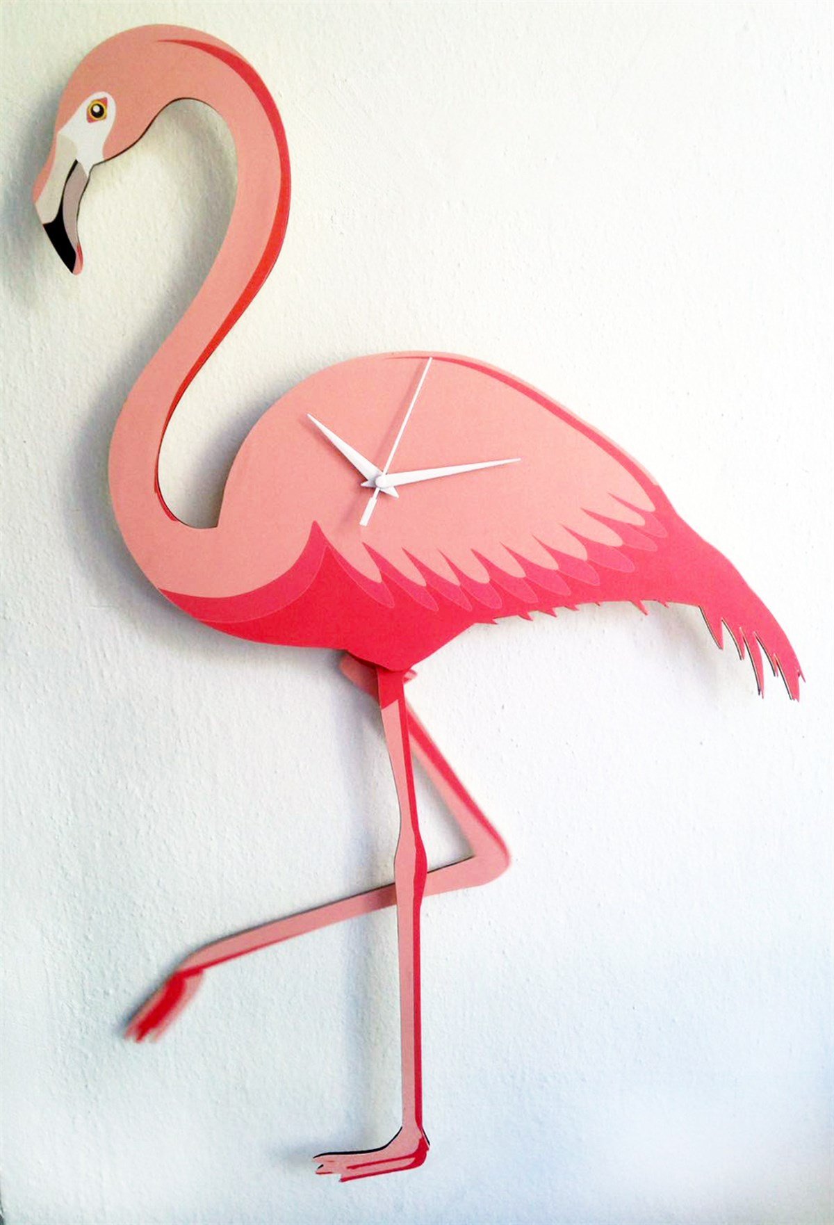 Markakanvas Flamingo Ayağı Sallanır Sarkaçlı Dekoratif Duvar Saati 
