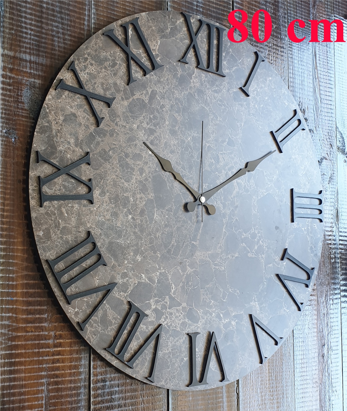 Markakanvas Mermer Desenli  Duvar Saati   ( Çap 50 cm - 80 cm )