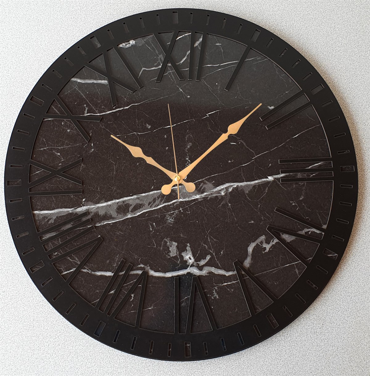 Markakanvas Mermer Desenli Duvar Saati 