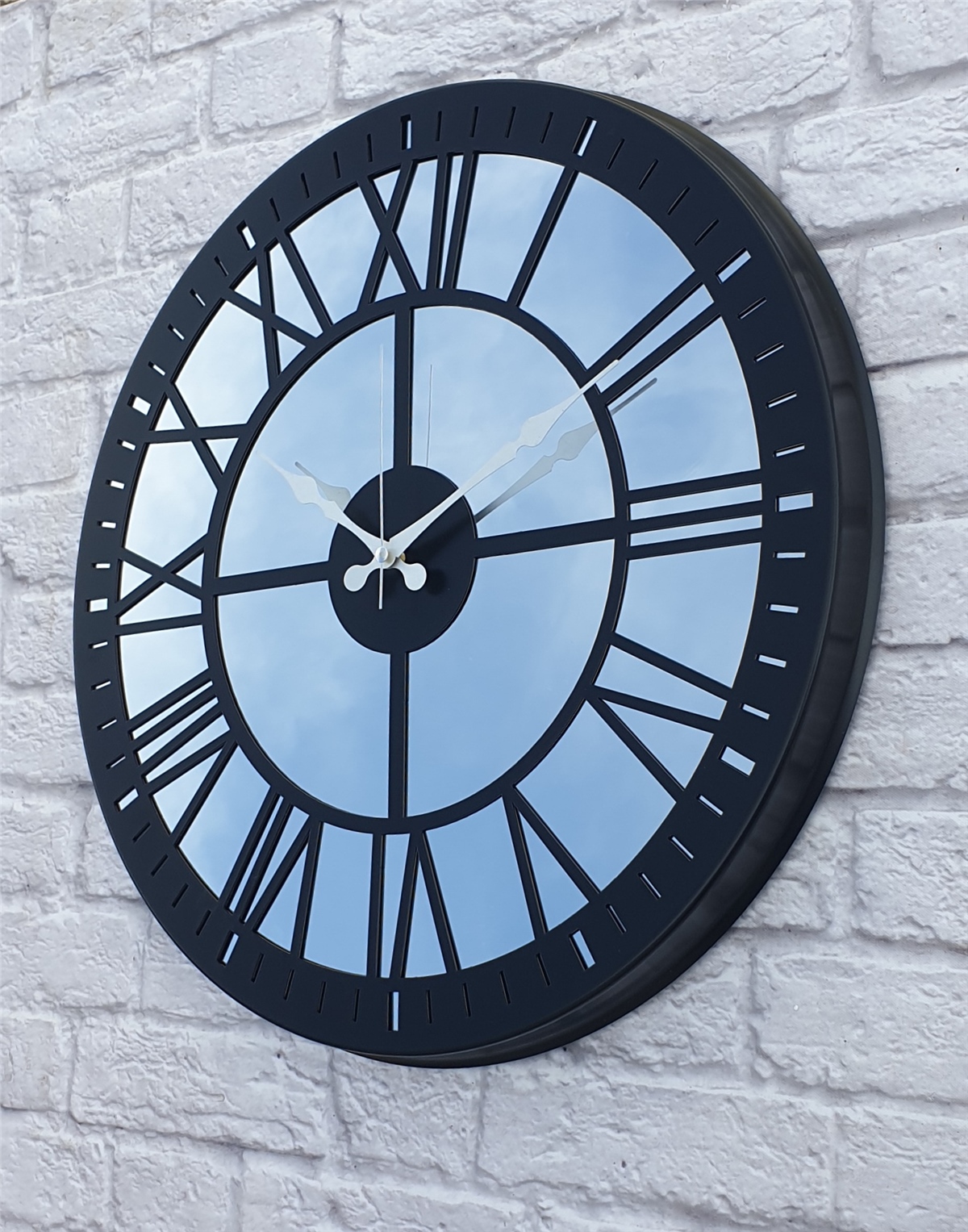 Markakanvas Metal  AYNALI Duvar Saati  ( Çap 50 cm -Çap 80 cm )