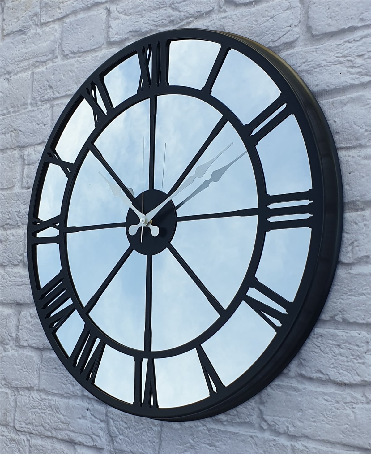 Markakanvas Metal  AYNALI Duvar Saati  ( Çap 50 cm -Çap 80 cm )