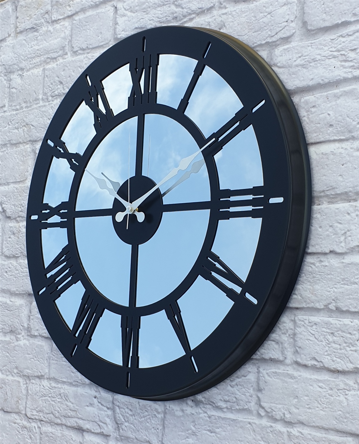 Markakanvas Metal  AYNALI Duvar Saati  ( Çap 50 cm -Çap 80 cm )