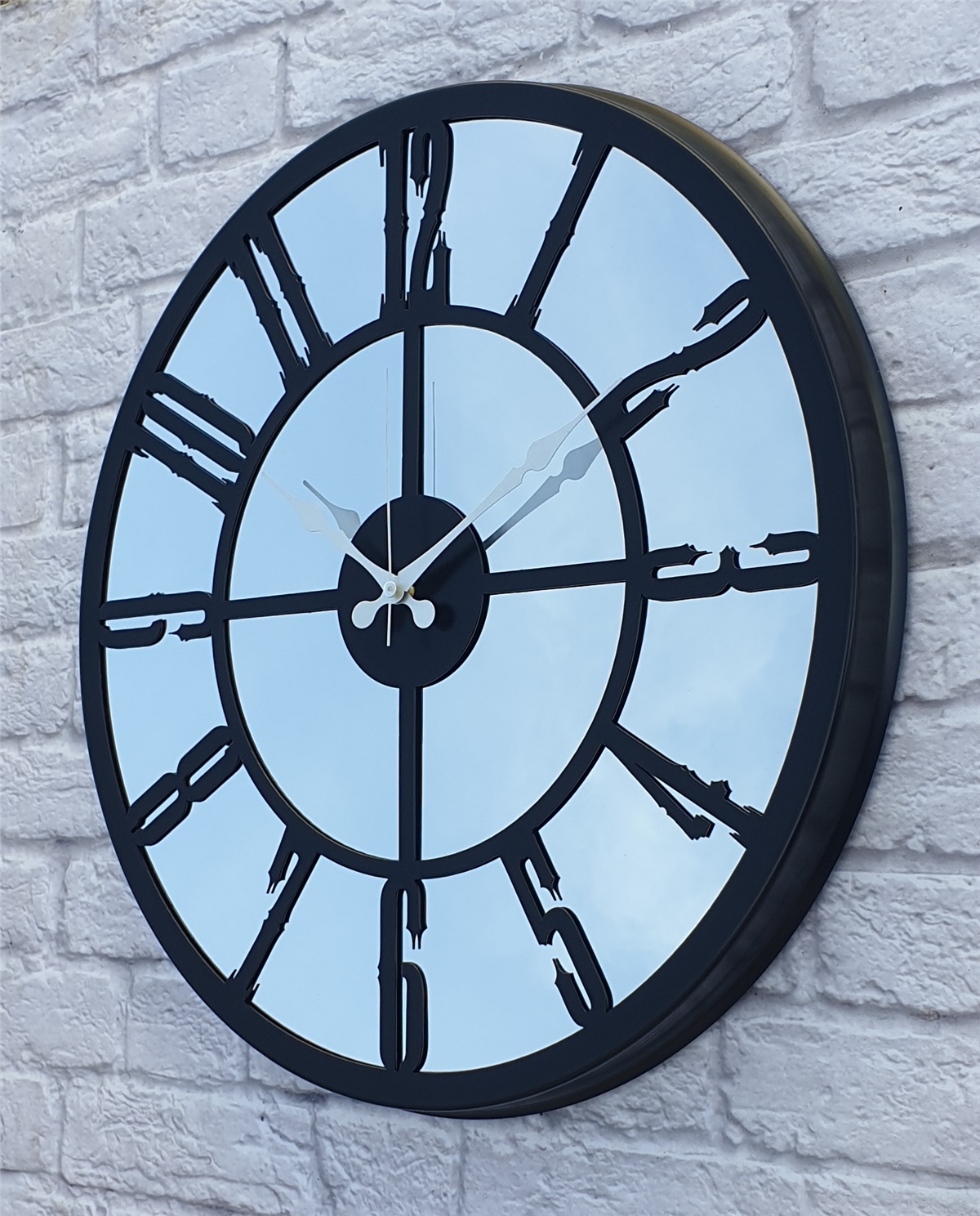Markakanvas Metal  AYNALI Duvar Saati  ( Çap 50 cm -Çap 80 cm )