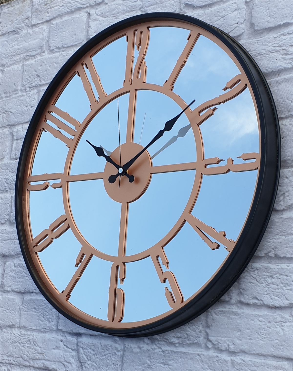 Markakanvas Metal Kasa AYNALI Duvar Saati  ( Çap 50 cm -Çap 80 cm )
