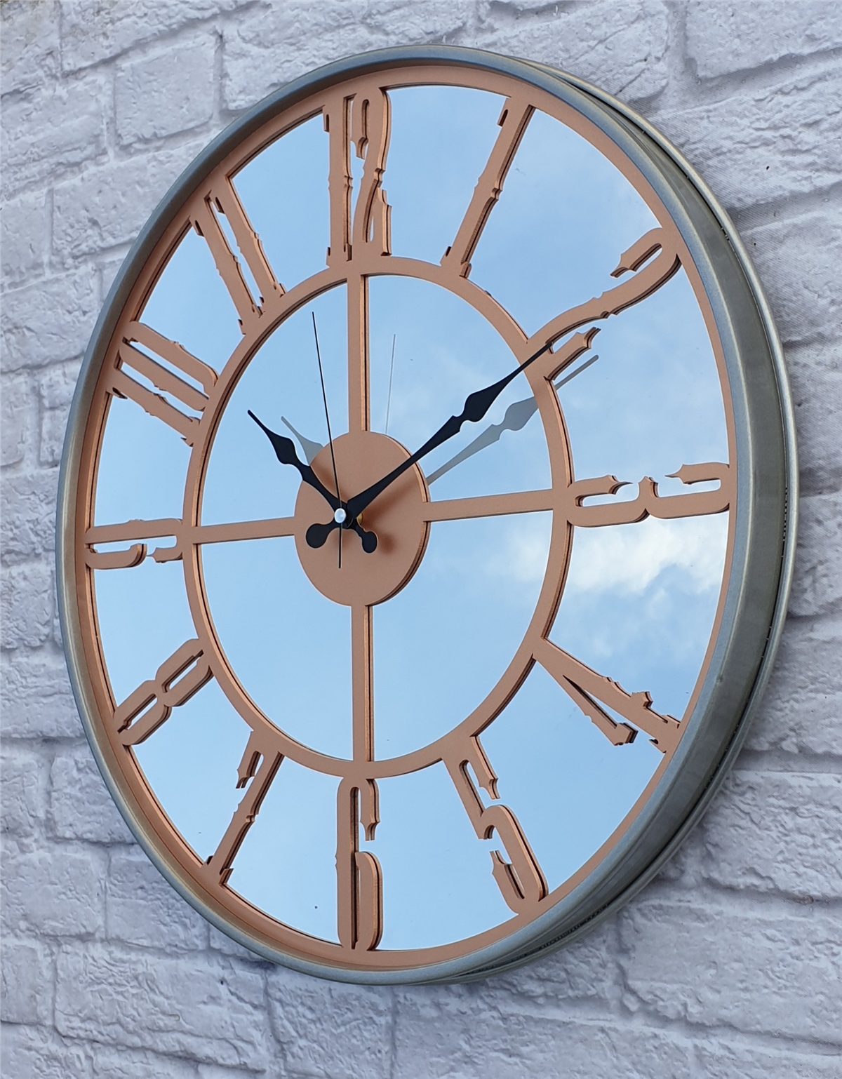 Markakanvas Metal Kasa AYNALI Duvar Saati  ( Çap 50 cm -Çap 80 cm )