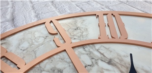 Markakanvas Mermer Desenli  Duvar Saati  Çap 50 cm-Çap 80 cm
