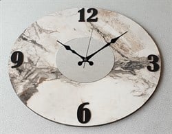 Markakanvas Mermer Desenli AYNALI Duvar Saati 
