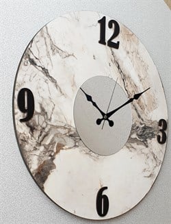 Markakanvas Mermer Desenli AYNALI Duvar Saati 
