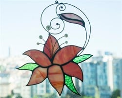 Markakanvas Nilüfer Çiçeği Cam Vitray 24x20cm