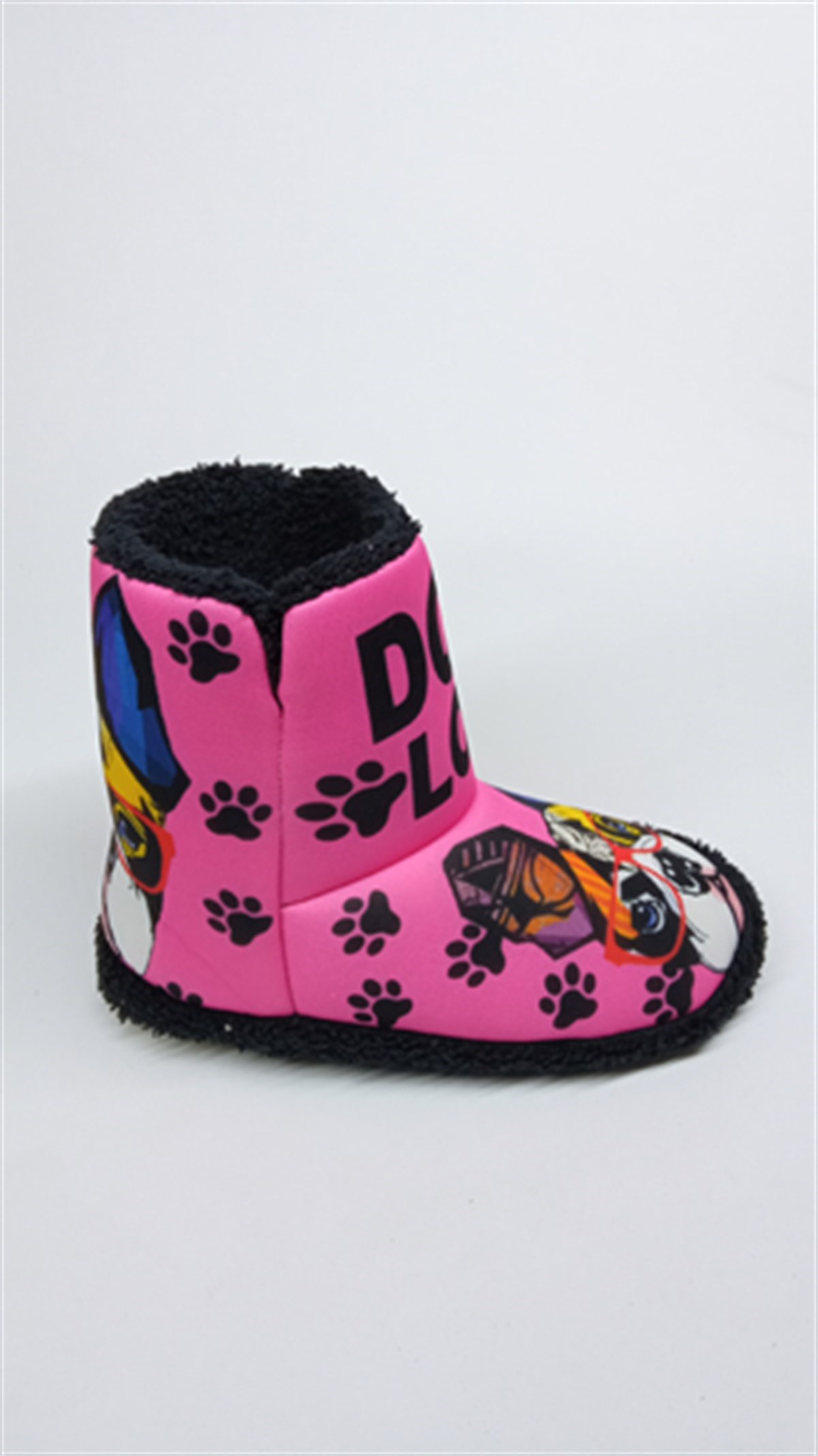 PEMBE RENK GÖZLÜKLÜ KÖPEK  BASKILI PANDUFÖZEL TASARIM EV PANDUFLARIA1.C.112-PMB-29SETTİMO