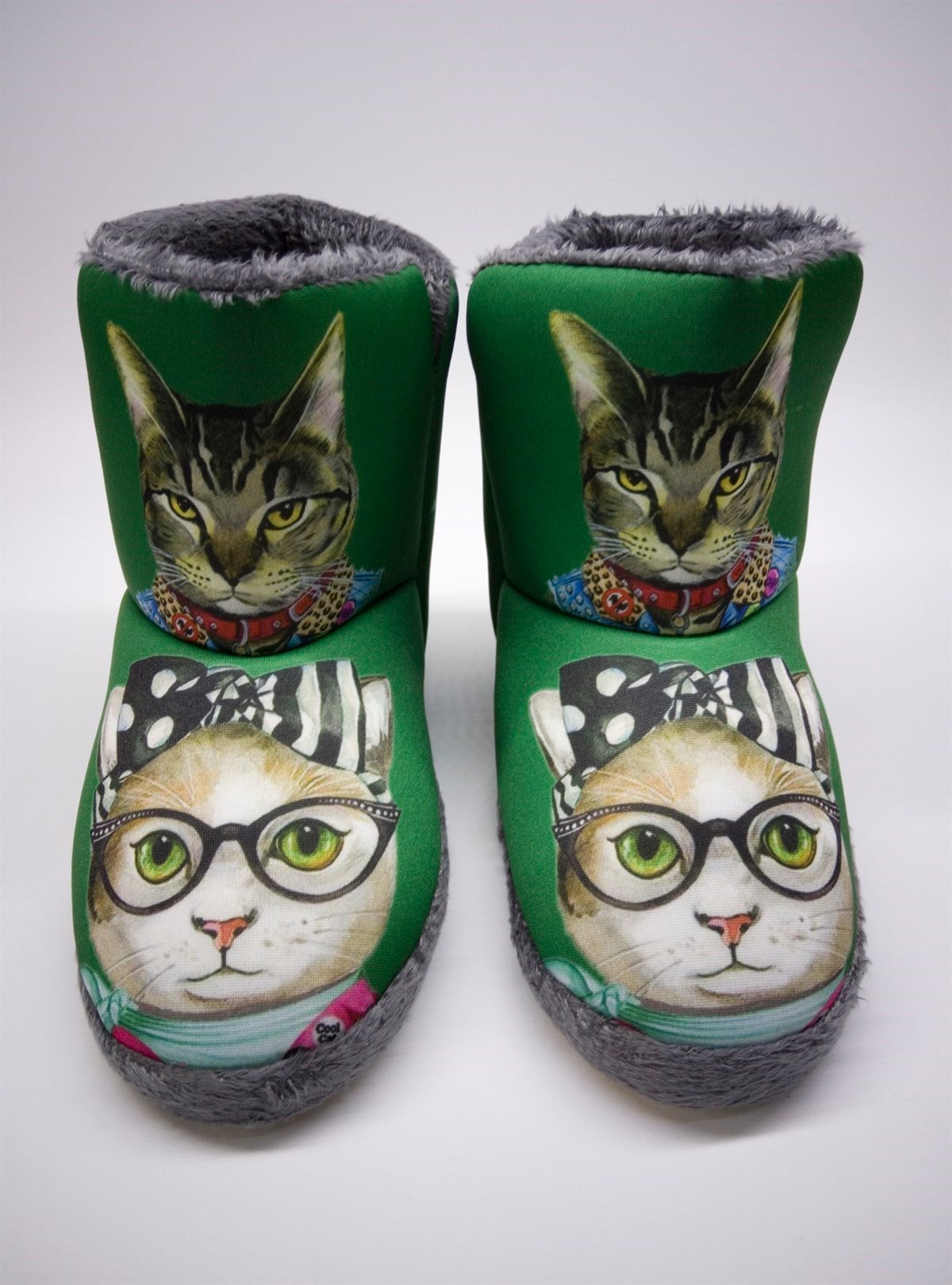 YEŞİL KEDİ BASKILI PANDUFEv botlarıA1.C.100-YSL-29SETTİMO