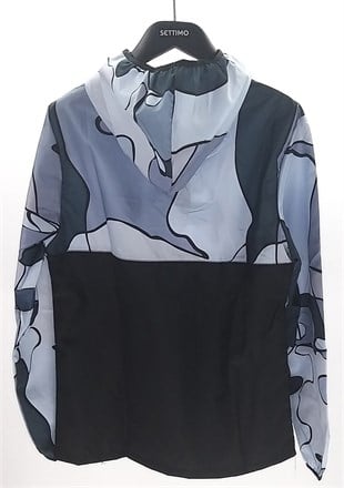 UNISEX GRİ KAMUFLAJ DESEN BASKILI KAPÜŞONLU YAĞMURLUK.YağmurluklarMNT1.U.105-GRI-SSETTİMO