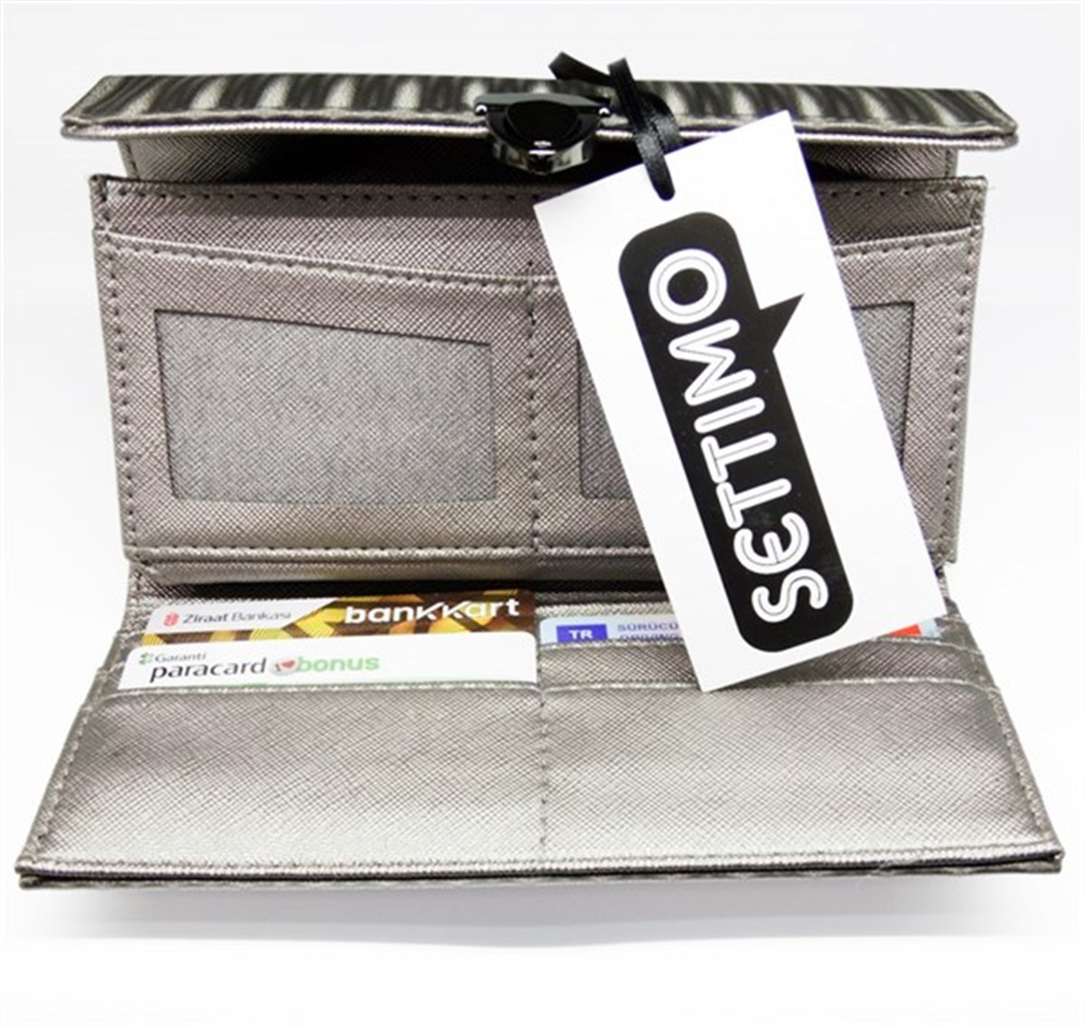 GRİ YANAR DÖNERLİ SOFT DOKULU EL CÜZDANIEL ÇÜZDANLARIC1.K.101-1SETTİMO