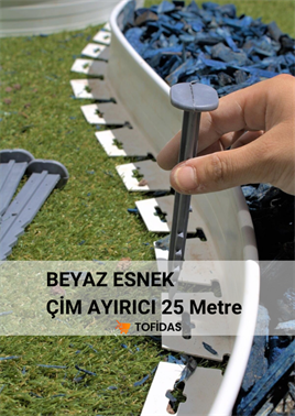 Beyaz Esnek Çim Sınırlayıcı 25 m