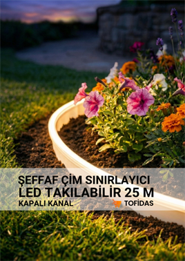 Şefaf Neon Led Takılabilir Plastik Çim Sınırlayıcı 25 m