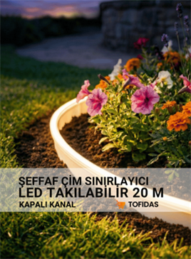 Şefaf Neon Led Takılabilir Plastik Çim Sınırlayıcı 20 m