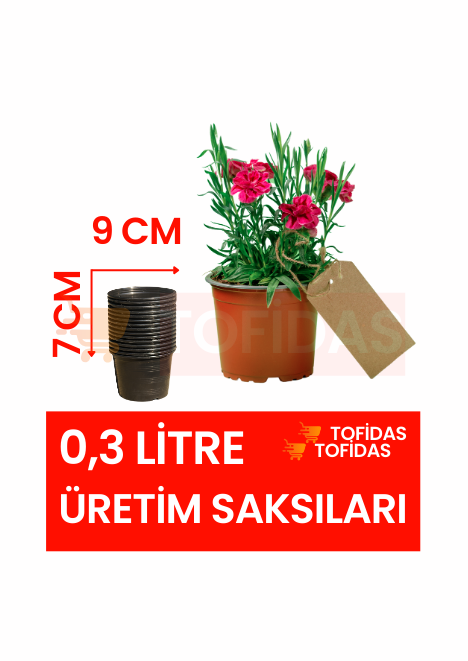 9 luk Üretim Saksısı Siyah
