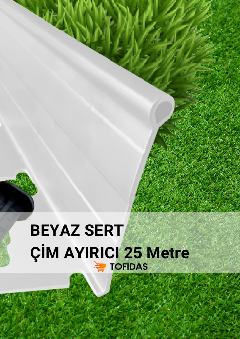 Beyaz Sert Çim Sınırlayıcı 25 m