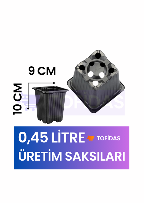 Kare Saksı 9x9x10 Termoform saksı