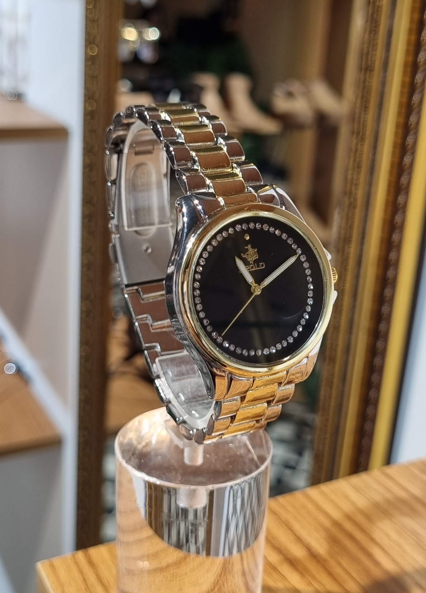 S-Polo New Round Gold Silver Renk Kadın Kol Saati 