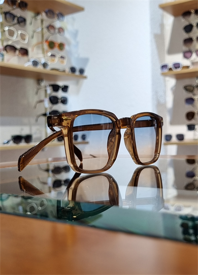 Amy Bal Çerçeve Mavi Sarı Geçişli Lens Güneş Gözlüğü 