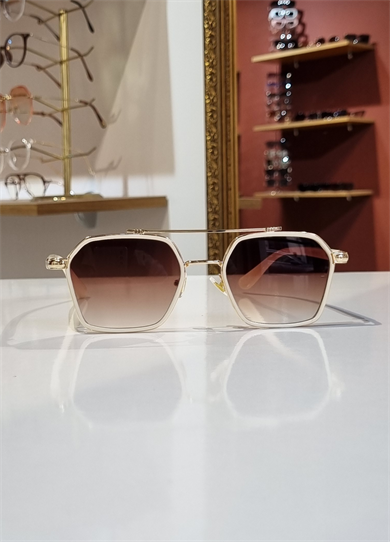 Denis Krem Çerçeve Kahve Lens Güneş Gözlüğü