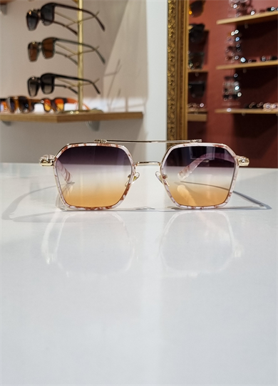 Denis Natural Desenli Çerçeve Renkli Lens Güneş Gözlüğü