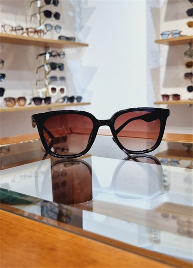 Herna Gri Leopar Desenli Kahve Lens Güneş Gözlüğü