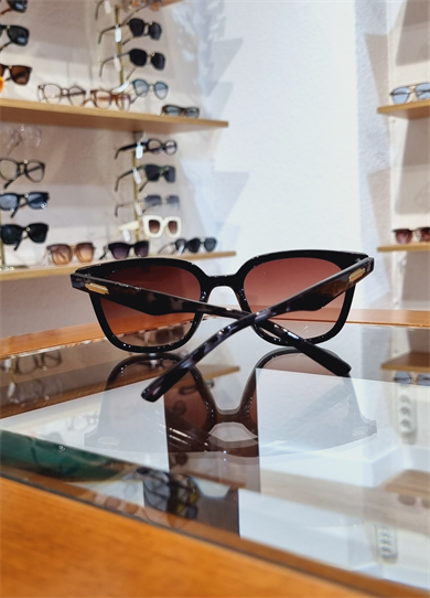 Herna Gri Leopar Desenli Kahve Lens Güneş Gözlüğü