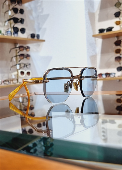 Marcel Sarı Detaylı Mavi Lens Güneş Gözlüğü