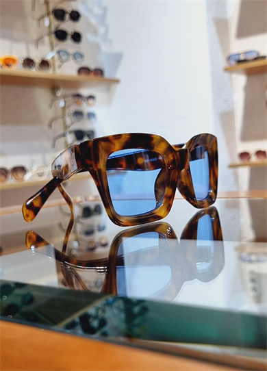 Melinda Leopar Çerçeve Mavi Lens Güneş Gözlüğü