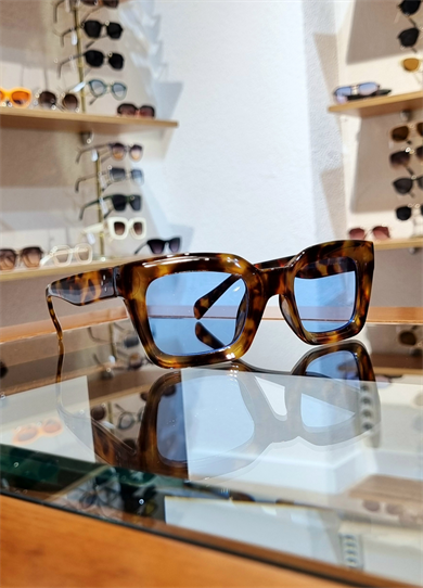 Melinda Leopar Çerçeve Mavi Lens Güneş Gözlüğü