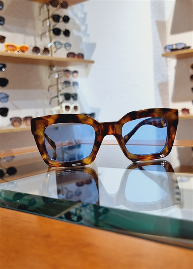 Melinda Leopar Çerçeve Mavi Lens Güneş Gözlüğü