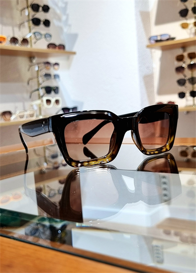 Melinda Siyah&Leopar Detay Çerçeve Kahve Lens Güneş Gözlüğü