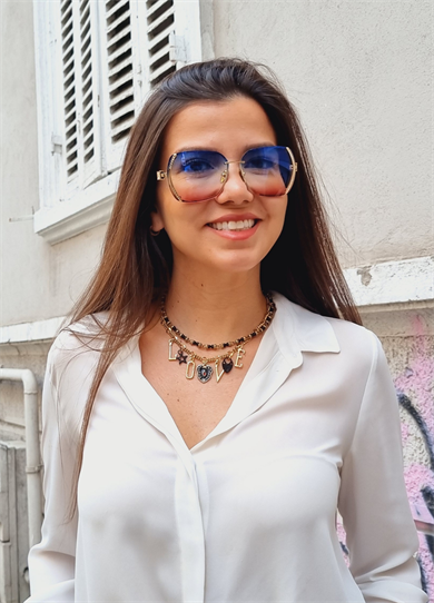 Queen Swarovski Antirefle Cam Özellikli Mavi Kahve Güneş Gözlüğü