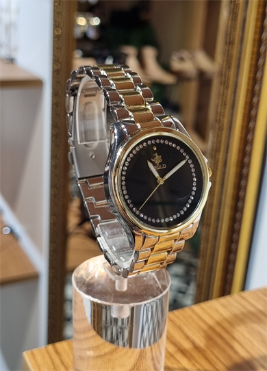 S-Polo New Round Gold Silver Renk Kadın Kol Saati 