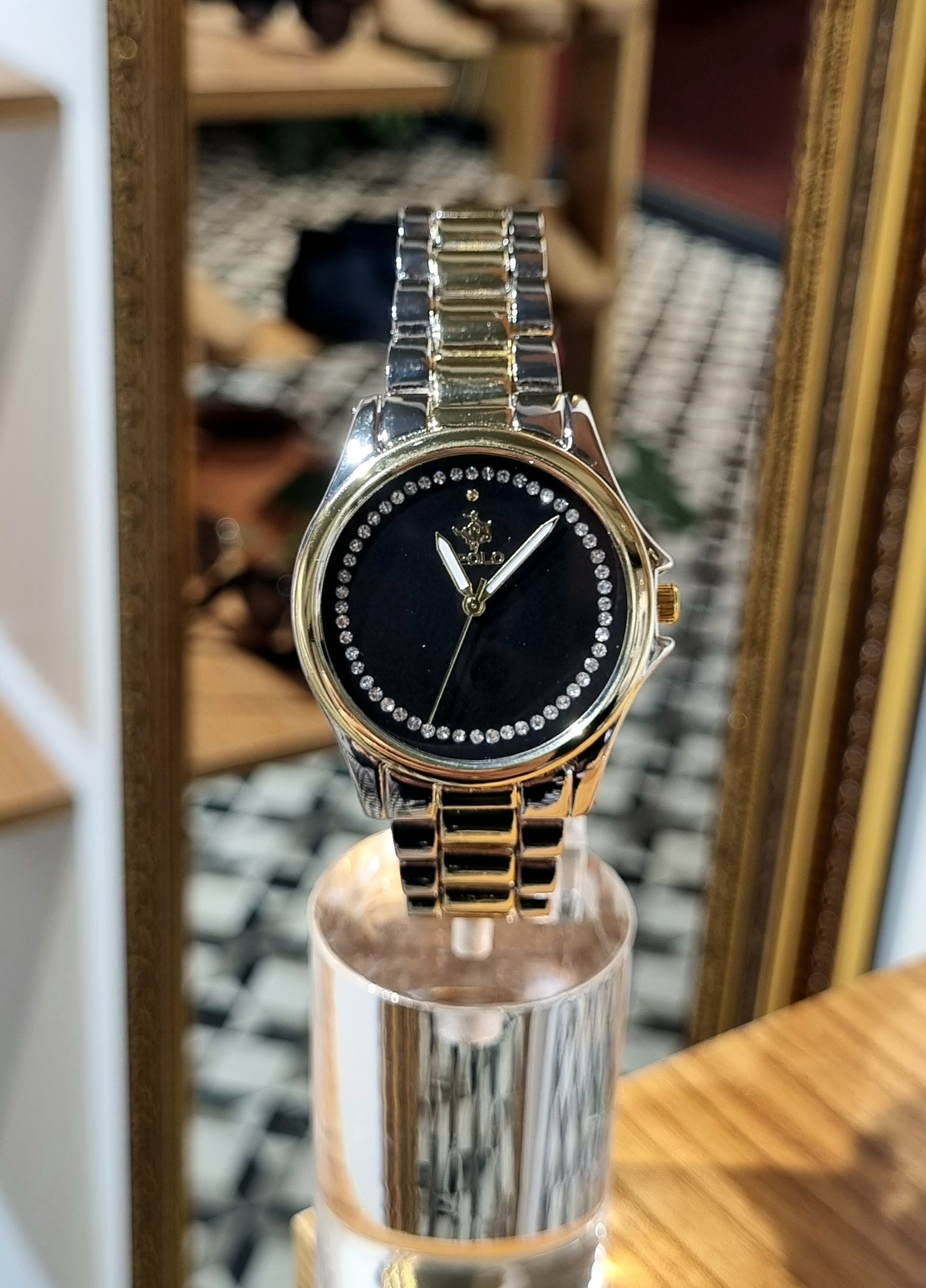 S-Polo New Round Gold Silver Renk Kadın Kol Saati 
