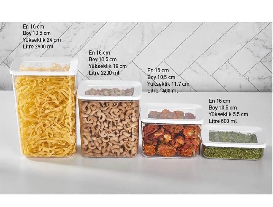 4LÜ DİKDÖRTGEN SAKLAMA KABI SETİ