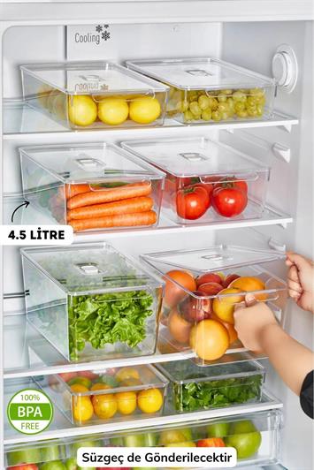Gloss Xl 3lü SÜZGEÇLİ Kapaklı Buzdolabı Düzenleyici,dolap Içi Düzenleyici,organizer,saklama Kabı