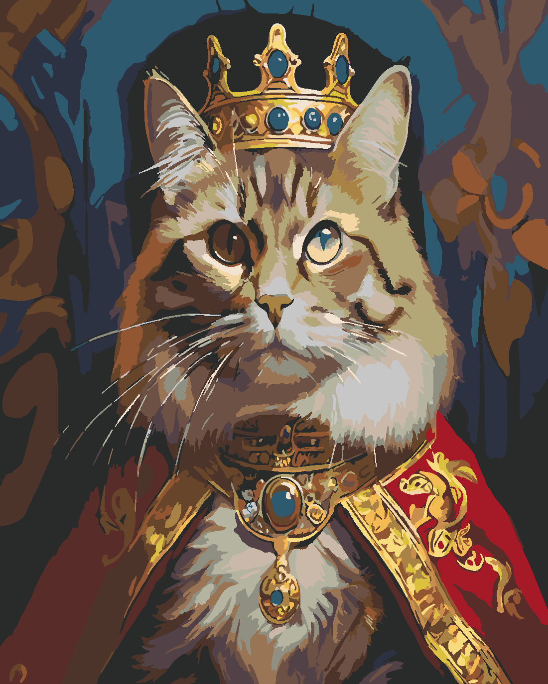 3. Kedi Boyama Seti 40x50 cm (Tuvale Gerili)