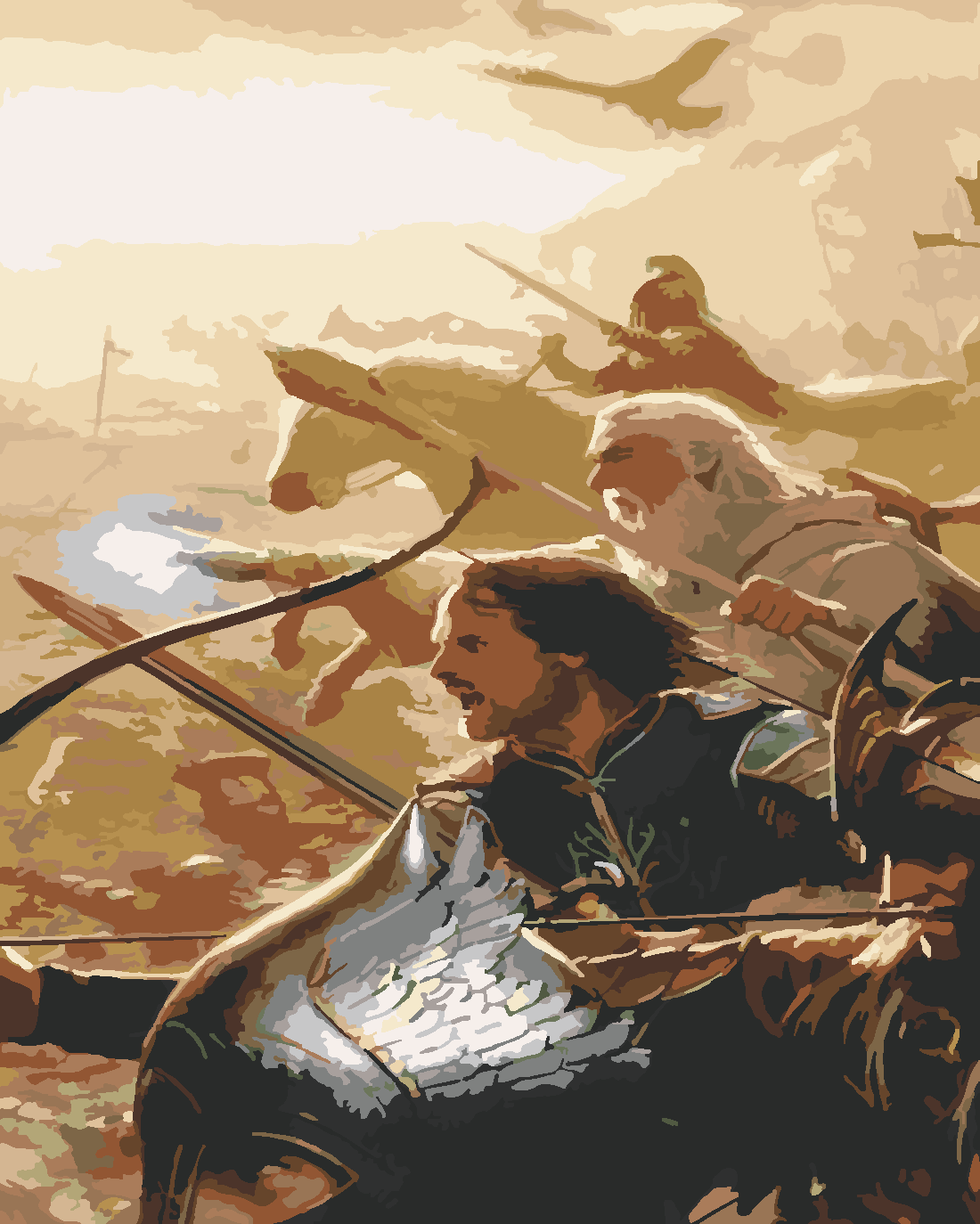 5.gün şafağı Boyama Seti 40x50 cm (Tuvale Gerili)