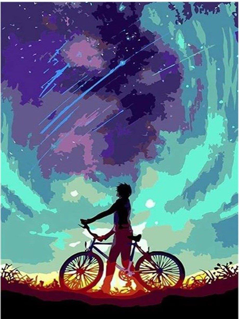 Astreoid Yağmuru Sayılarla Boyama Seti(40x50 cm Tuval Şasesine Gerili)